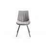 Gallery Collection Fontana - Grey Velvet Fabric Chair with Black  Legs (Pair)