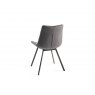 Gallery Collection Fontana - Grey Velvet Fabric Chairs with Black  Legs (Pair)