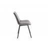 Gallery Collection Fontana - Grey Velvet Fabric Chair with Black  Legs (Pair)