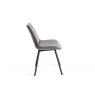 Gallery Collection Fontana - Grey Velvet Fabric Chairs with Black  Legs (Pair)