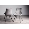 Gallery Collection Fontana - Grey Velvet Fabric Chair with Black  Legs (Pair)