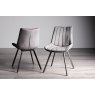 Gallery Collection Fontana - Grey Velvet Fabric Chairs with Black  Legs (Pair)