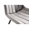 Gallery Collection Fontana - Grey Velvet Fabric Chair with Black  Legs (Pair)