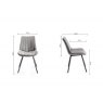Gallery Collection Fontana - Grey Velvet Fabric Chair with Black  Legs (Pair)
