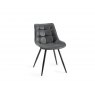 Gallery Collection Seurat - Dark Grey Faux Suede Fabric Chairs with Black Legs (Pair)