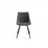 Gallery Collection Seurat - Dark Grey Faux Suede Fabric Chairs with Black Legs (Pair)