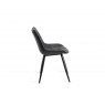 Gallery Collection Seurat - Dark Grey Faux Suede Fabric Chair with Black Legs (Pair)
