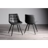 Gallery Collection Seurat - Dark Grey Faux Suede Fabric Chairs with Black Legs (Pair)
