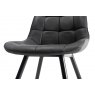 Gallery Collection Seurat - Dark Grey Faux Suede Fabric Chair with Black Legs (Pair)