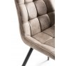 Gallery Collection Seurat - Tan Faux Suede Fabric Chair with Black Legs (Pair)