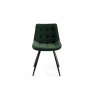 Gallery Collection Seurat - Green Velvet Fabric Chairs with Black Legs (Pair)