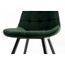 Gallery Collection Seurat - Green Velvet Fabric Chairs with Black Legs (Pair)