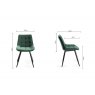 Gallery Collection Seurat - Green Velvet Fabric Chairs with Black Legs (Pair)