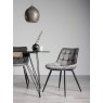 Gallery Collection Seurat - Grey Velvet Fabric Chair with Black Legs (Pair)