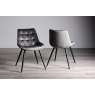 Gallery Collection Seurat - Grey Velvet Fabric Chairs with Black Legs (Pair)
