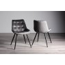 Gallery Collection Seurat - Grey Velvet Fabric Chair with Black Legs (Pair)