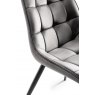 Gallery Collection Seurat - Grey Velvet Fabric Chair with Black Legs (Pair)
