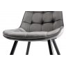 Gallery Collection Seurat - Grey Velvet Fabric Chair with Black Legs (Pair)