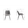 Gallery Collection Seurat - Grey Velvet Fabric Chair with Black Legs (Pair)