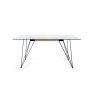 Gallery Collection Miro Clear Tempered Glass 6 Seater Dining Table with Black Legs