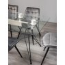 Gallery Collection Miro Clear Tempered Glass 6 Seater Dining Table with Black Legs