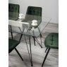Gallery Collection Miro Clear Tempered Glass 6 Seater Dining Table with Black Legs