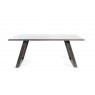 Gallery Collection Hirst Grey Painted Tempered Glass 6 Seater Dining Table with Grey Legs