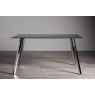 Gallery Collection Emin Black Marble Effect Tempered Glass 6 Seater Dining Table with Shiny Nickel Legs