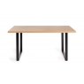 Gallery Collection Ramsay Oak Melamine 6 Seater Dining Table with U Shape Black Legs