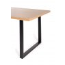 Gallery Collection Ramsay Oak Melamine 6 Seater Dining Table with U Shape Black Legs
