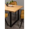Gallery Collection Ramsay Oak Melamine 6 Seater Dining Table with U Shape Black Legs