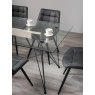 Gallery Collection Miro Clear Glass 6 Seater Table & 6 Seurat Dark Grey Faux Suede Fabric Chairs