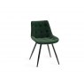 Gallery Collection Miro Clear Glass 6 Seater Table & 6 Seurat Green Velvet Chairs