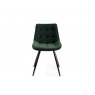 Gallery Collection Miro Clear Glass 6 Seater Table & 6 Seurat Green Velvet Chairs