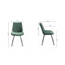 Gallery Collection Hirst Grey Painted Glass 6 Seater Table & 6 Fontana Green Velvet Chairs