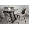 Gallery Collection Hirst Grey Painted Glass 6 Seater Table & 6 Fontana Grey Velvet Chairs