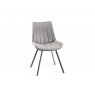 Gallery Collection Hirst Grey Painted Glass 6 Seater Table & 6 Fontana Grey Velvet Chairs