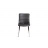 Gallery Collection Christo Black Marble Glass 4 Seater Tables & 4 Rothko Black Faux Leather Chairs