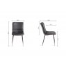 Gallery Collection Christo Black Marble Glass 4 Seater Tables & 4 Rothko Black Faux Leather Chairs