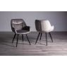 Gallery Collection Ramsay Oak Melamine 6 Seater Table - U Leg & 4 Dali Grey Velvet Chairs