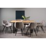 Gallery Collection Ramsay Oak Melamine 6 Seater Table - U Leg & 6 Dali Grey Velvet Chairs