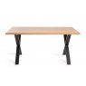 Gallery Collection Ramsay Oak Melamine 6 Seater Table - X Leg & 4 Dali Grey Velvet Chairs