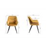 Signature Collection Tivoli Weathered Oak 4-6 Seater Table & 4 Dali Mustard Velvet Chairs