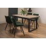 Signature Collection Tivoli Weathered Oak 4-6 Seater Table & 4 Seurat Green Velvet Chairs