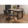 Signature Collection Tivoli Weathered Oak 4-6 Seater Table & 4 Seurat Grey Velvet Chairs