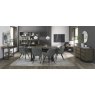 Signature Collection Tivoli Weathered Oak 6-8 Seater Table & 6 Dali Grey Velvet Chairs