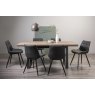 Signature Collection Tivoli Weathered Oak 6-8 Seater Table & 6 Seurat Dark Grey Faux Suede Fabric Chairs