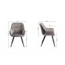 Premier Collection Turin Glass 4 Seater Table - Light Oak Legs & 4 Dali Grey Velvet Chairs