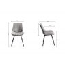 Premier Collection Turin Glass 4 Seater Table - Light Oak Legs & 4 Fontana Grey Velvet Chairs