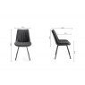 Premier Collection Turin Glass 6 Seater Table - Light Oak Legs & 6 Fontana Dark Grey Suede Fabric Chairs